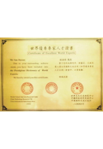 World-level excellent expert certificate